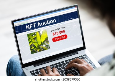 NFT Art Auction. Virtual Digital Art Technology