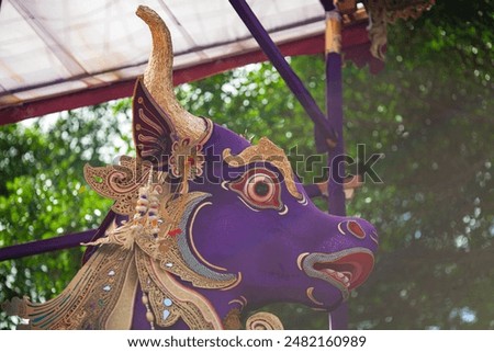 Ngaben ceremony procession or corpse burning at Ubud Palace, Bali