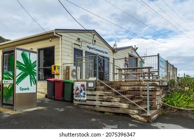 Ngawi, New Zealand - May 30, 2021: View Of The Ngawi Community Hall Building