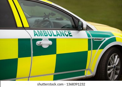 NHS Ambulance Car From The Side, UK