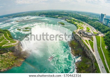 Niagara Falls Aerial skyline shot