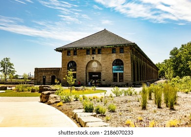 NIAGARA FALLS, CANADA - July 2022: Niagara Falls, Interior Of The First Major Hydro Electric Power Plant In Niagara Falls, Museum Buiding, Ontario, Canada