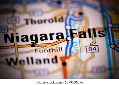 Niagara Falls. Canada On A Map