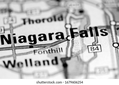 Niagara Falls. Canada On A Map