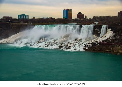 Niagara Falls Canada Side Looking At USA