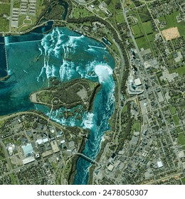 Niagara Falls. . Elements of this image furnished by NASA.