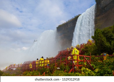 Niagara Falls, NY/U.S.A.-SEP 16: Niagara Falls State Park- Cave of the Winds sceneryon Sep 16 2019 in Niagara Falls, NY, US.