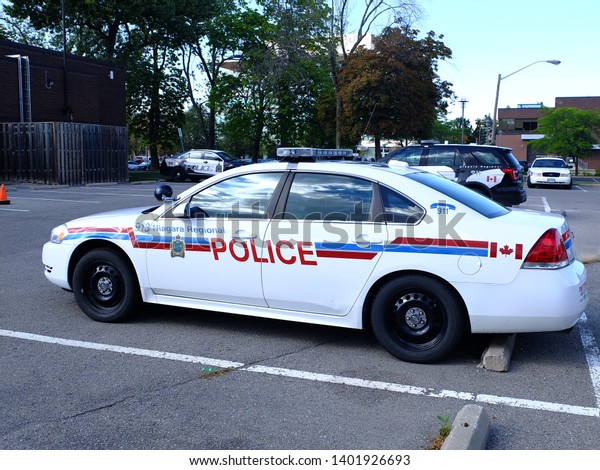 Niagara Falls, Ontario / Canada - 5th October 2016\
- Police car on a\
street