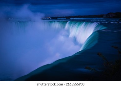 Niagara Falls, Ontario, Canada - October 22, 2019: Horseshoe Falls of Canada is part of the world famous Niagara Falls, generally considered as one of the seven natural wonders of the world.