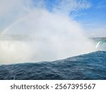 Niagara Falls Town, ON, Canada - May 30, 2024: View at the Niagara Falls from Canada