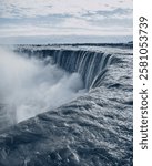 Niagara horseshoe falls. Ontario, Canada. Shot in winter with Canon 6d ii from the closest point to the falls.