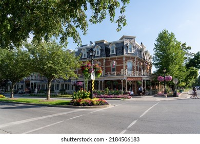 Niagara on the Lake, Ontario, Canada - July 22, 2022: Prince of Wales Hotel in Niagara On the Lake. Built in 1864, this three story hotel with 100 rooms is a landmark hotel.