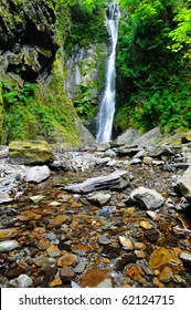 Niagara Waterfall And Creek In Rain Forest, Goldstream Provincial Park, Victoria, Bc, Canada