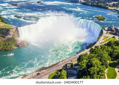 Niagara waterfalls between the province of Ontario in Canada,so breathtaking and captivating ..the wonder of the world..2nd of July 2024 - Powered by Shutterstock