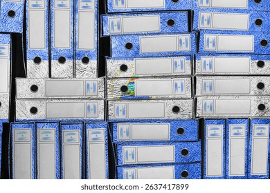 Nicaragua Flag Colors Folder Stack, Bureaucracy and Government Administration Concep
