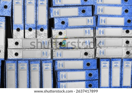 Nicaragua Flag Colors Folder Stack, Bureaucracy and Government Administration Concep