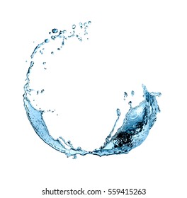 Nice Abstract Water Splash Ring With Drops On White Background