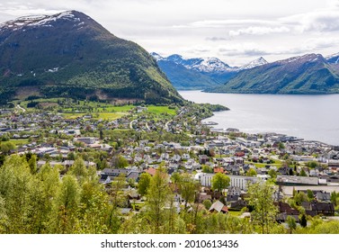 A nice aerial view to Volda, Norway
