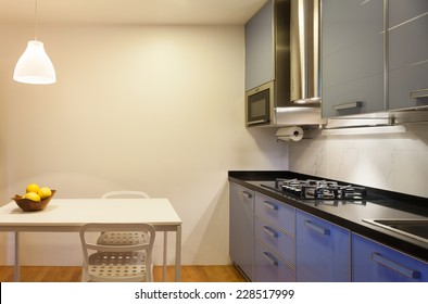 Nice apartment, interior, comfortable domestic kitchen