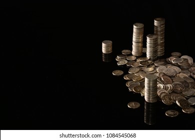 A Nice Background Of Ninety Percent Silver US Coinage.  The Dimes Start With Winged Liberty Dimes From 1916 Up To The Last Silver Dimes Of 1964.