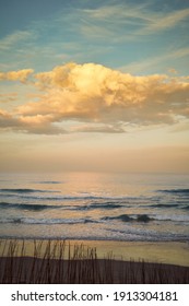 Nice Beach At Sunset On A Calm Winter Day