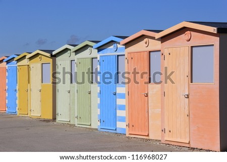 Nice  Beachhouses in many different pastel colours