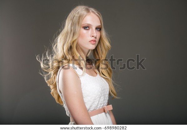 Nice Beautiful Woman Blonde Hair Beauty Stock Photo Edit Now