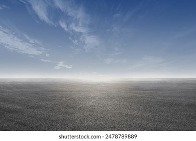 Nice Blue Sky with Floor Background with Beautiful Clouds Empty Landscape - Powered by Shutterstock