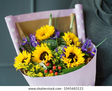 nice buquet in the hands
