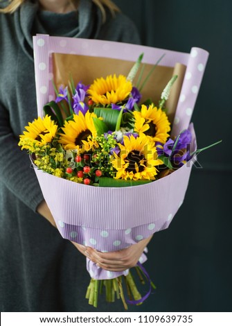 nice buquet in the hands