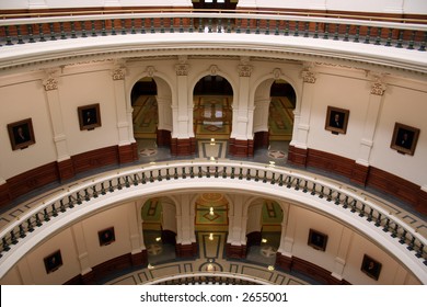 A Nice Clean Shot Of The Inside Of The Texas State Capitol Building In Downtown Austin, Texas.