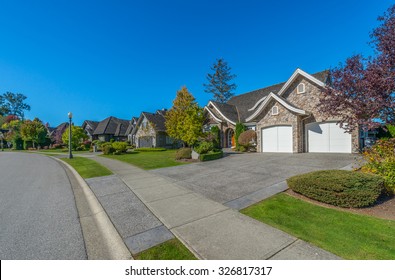 Nice and comfortable great neighborhood. Some homes on the empty street in the suburbs of Vancouver, Canada.