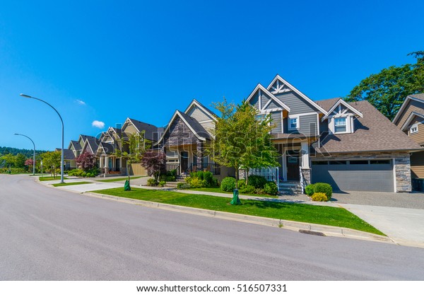 Nice Comfortable Neighborhood Some Houses On Stock Photo (Edit Now ...