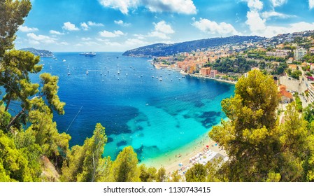 Nice, Cote d'Azure, South coast of France, Europe. View on town Nice coastline, luxury summer resort in France. - Shutterstock ID 1130743415