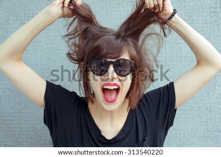 Nice crazy girl portrait Stock foto © 