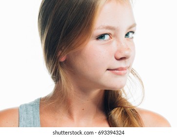 Nice Cute Girl Teenage Beautiful Healthy Stock Photo 693394324 ...