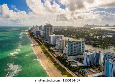 Nice day in Miami Beach aerial drone photo