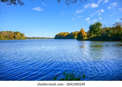 Nice Day Of  October At Lake Luxembourg (Core Creek Park), In Bucks County, Pennsylvania.