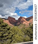 A nice few of some mountains from a viewpoint in Mount Zion National Park.