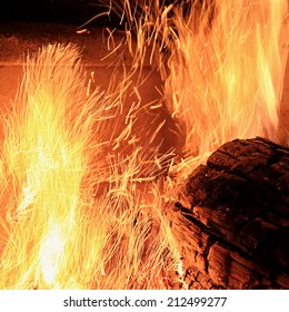 A nice fire in a fire place