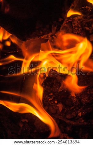A nice fire in a fire place