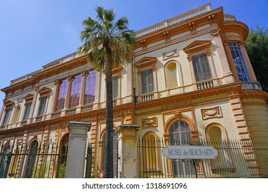 NICE, FRANCE -17 APR 2017- View Of The Musee Des Beaux Arts Jules Cheret, An Art Museum Located In A Palace In Nice, French Riviera.