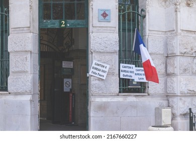 Nice, France - 2022.06.12: A Polling Place For French Legislative Elections