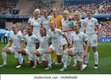 Nice, France - 9 June 2019 : England Squad Starting The England V Scotland, FIFA Women's World Cup