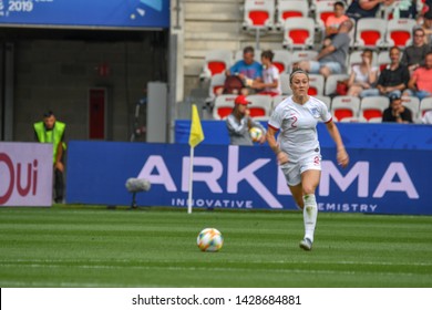 Nice, France - 9 June 2019 : Lucy Bronze Runs With The Ball During England V Scotland, FIFA Women's World Cup