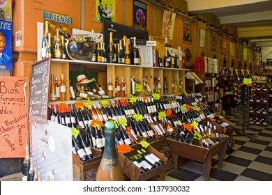 Nice, France - June 23, 2018: Wine Shop  In Nice, France 