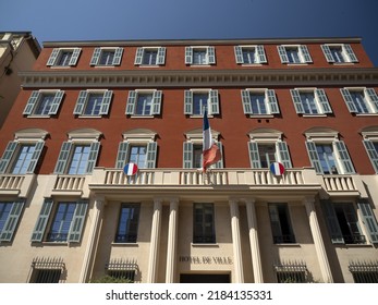 Nice France Old Town Buildings Painted Houses City Hall