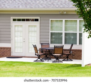 Nice Furniture On Concrete Patio