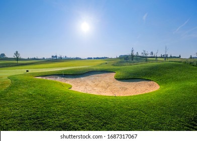 Nice Golf Course With Bunker And Nice Green