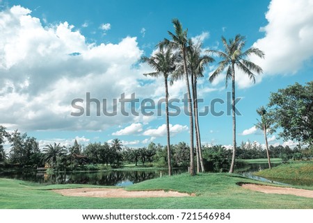 The nice golf course with the bunkers